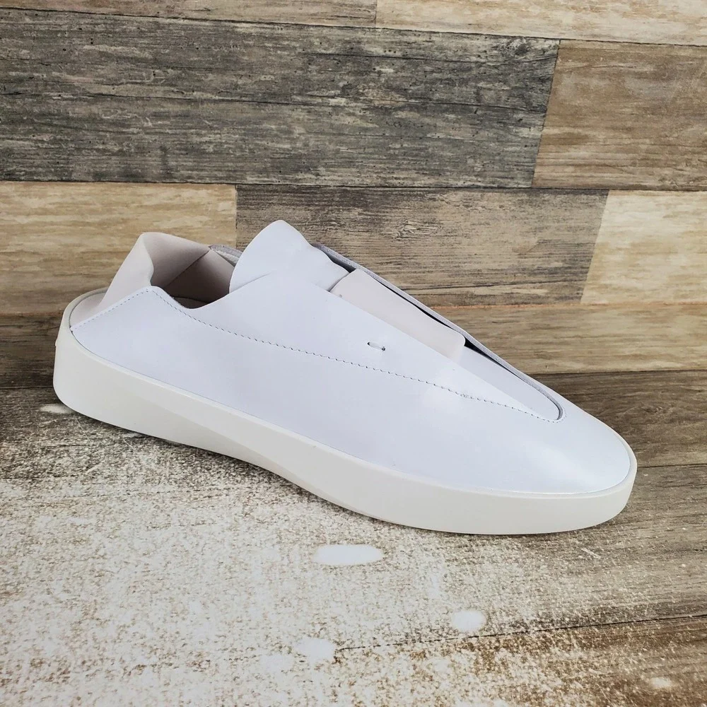 Wolf & Shepherd Cruise Ace Womens Shoes Sz 9 W White Leather Slip On Sneakers